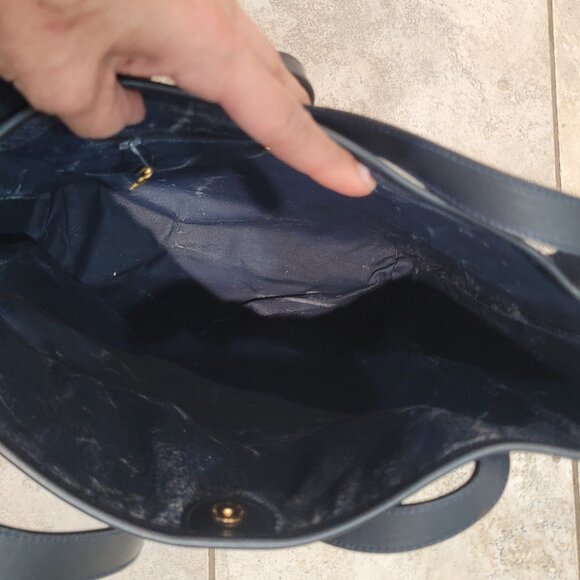 GUCCI MICRO GG**LARGE TOTE/SHOULDER BAG** NAVY - Picture 15 of 16